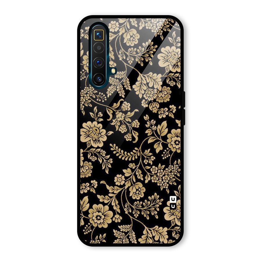 Aesthetic Golden Design Glass Back Case for Realme X3 SuperZoom
