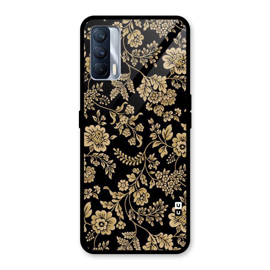 Aesthetic Golden Design Glass Back Case for Realme X7