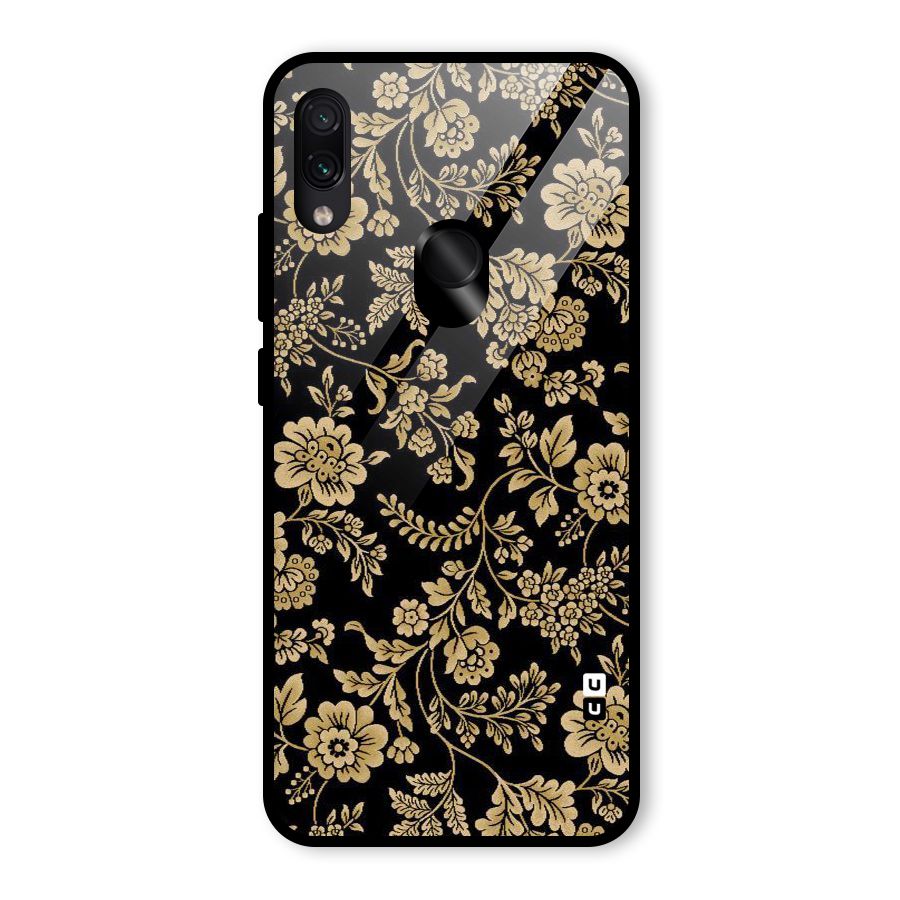 Aesthetic Golden Design Glass Back Case for Redmi Note 7S