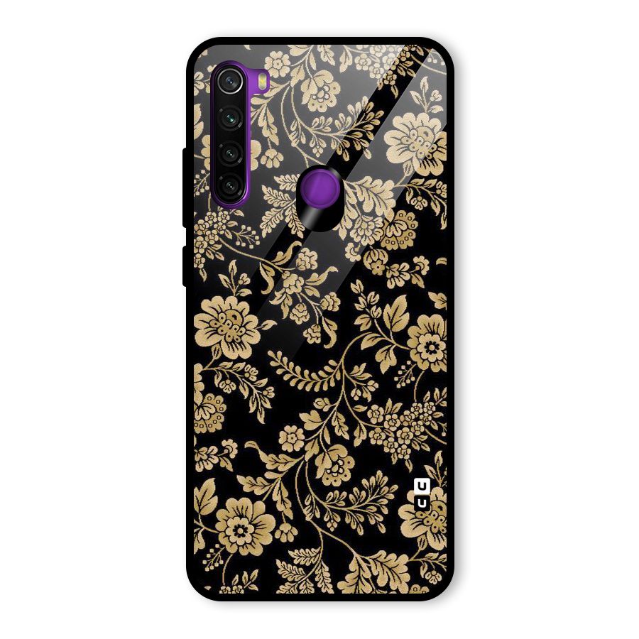 Aesthetic Golden Design Glass Back Case for Redmi Note 8