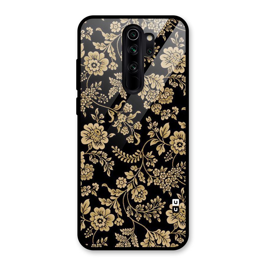 Aesthetic Golden Design Glass Back Case for Redmi Note 8 Pro