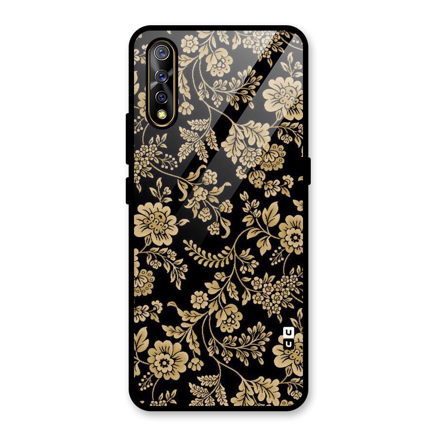 Aesthetic Golden Design Glass Back Case for Vivo S1