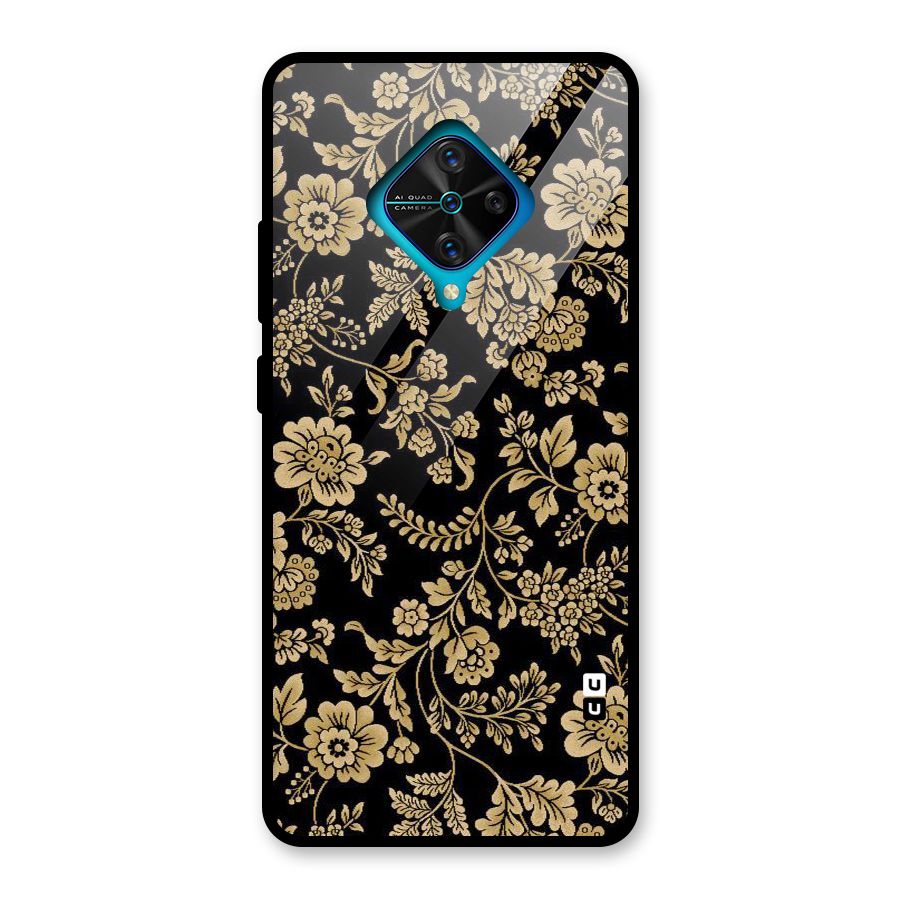 Aesthetic Golden Design Glass Back Case for Vivo S1 Pro