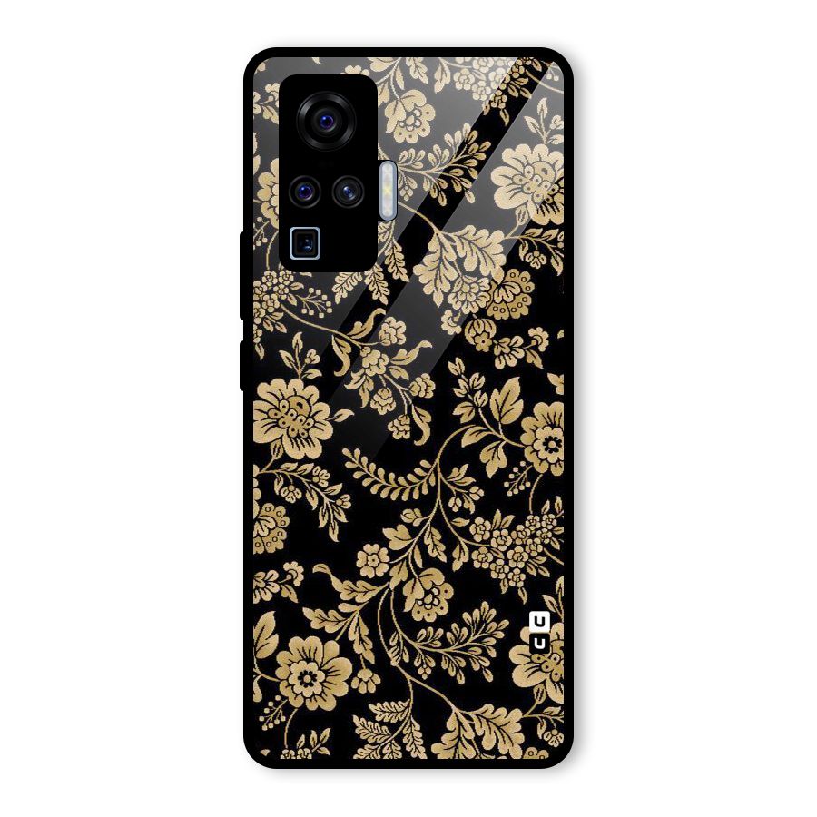 Aesthetic Golden Design Glass Back Case for Vivo X50 Pro