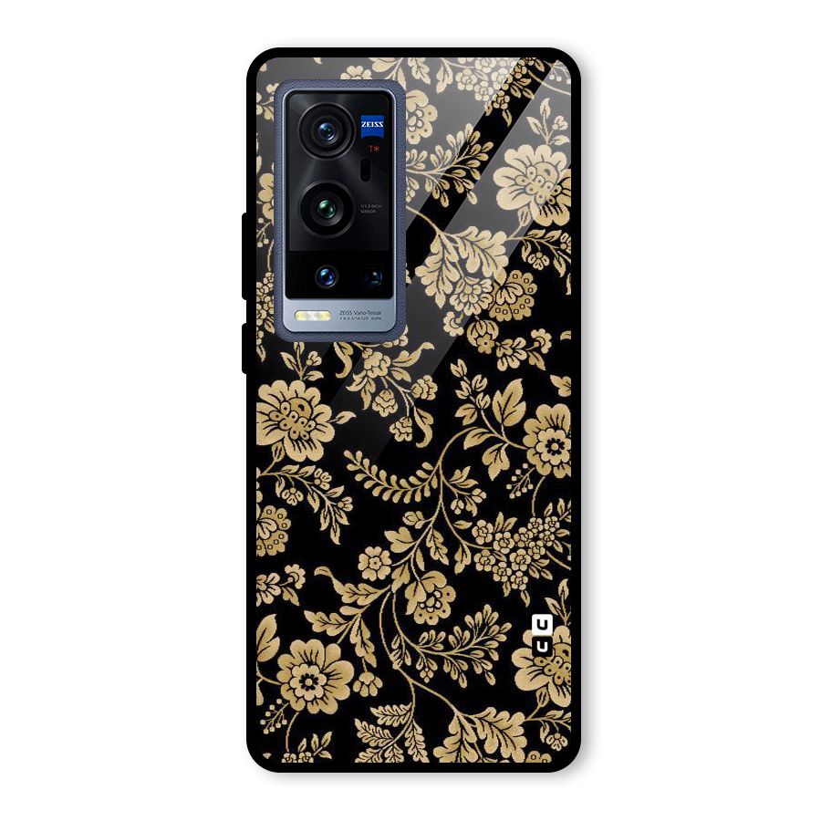 Aesthetic Golden Design Glass Back Case for Vivo X60 Pro Plus
