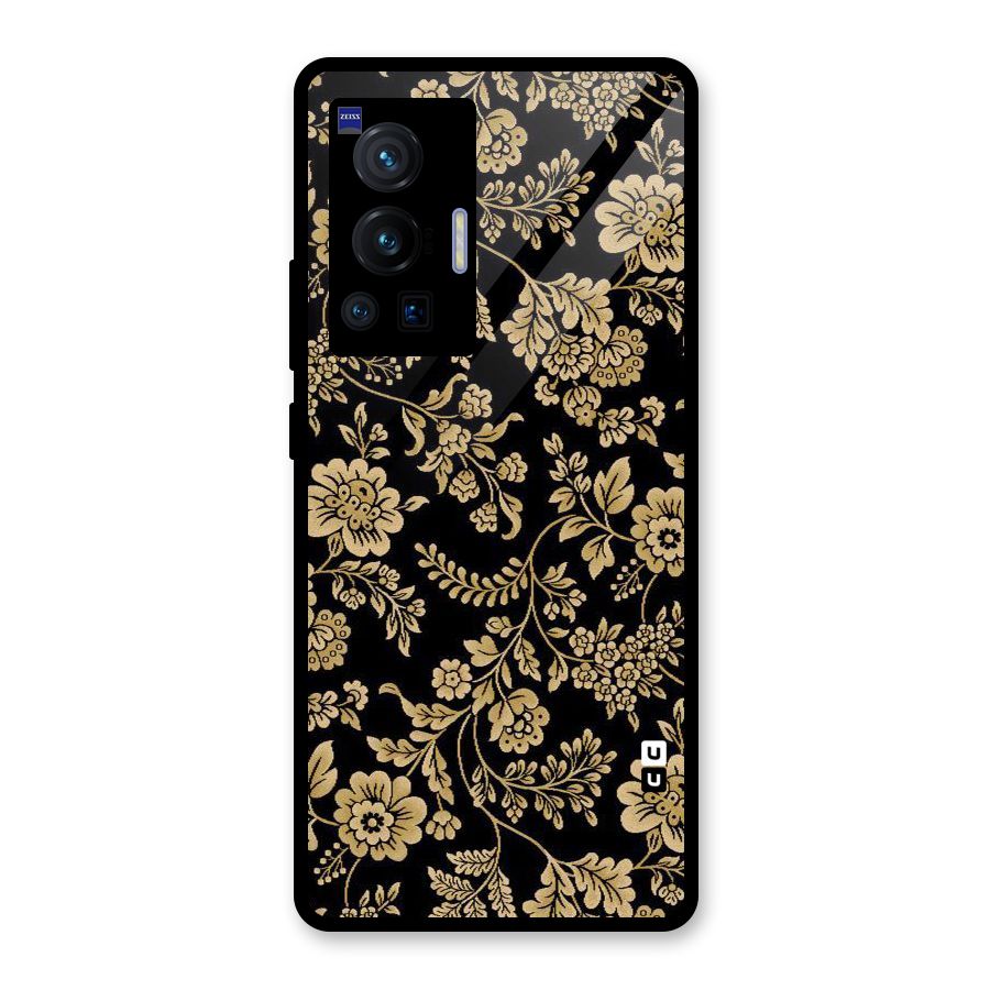 Aesthetic Golden Design Glass Back Case for Vivo X70 Pro