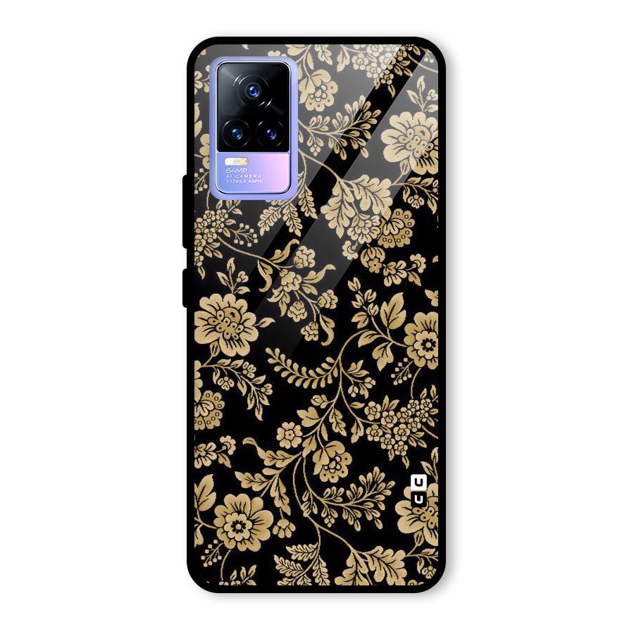Aesthetic Golden Design Glass Back Case for Vivo Y73