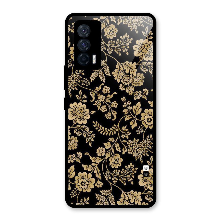 Aesthetic Golden Design Glass Back Case for Vivo iQOO 7 5G