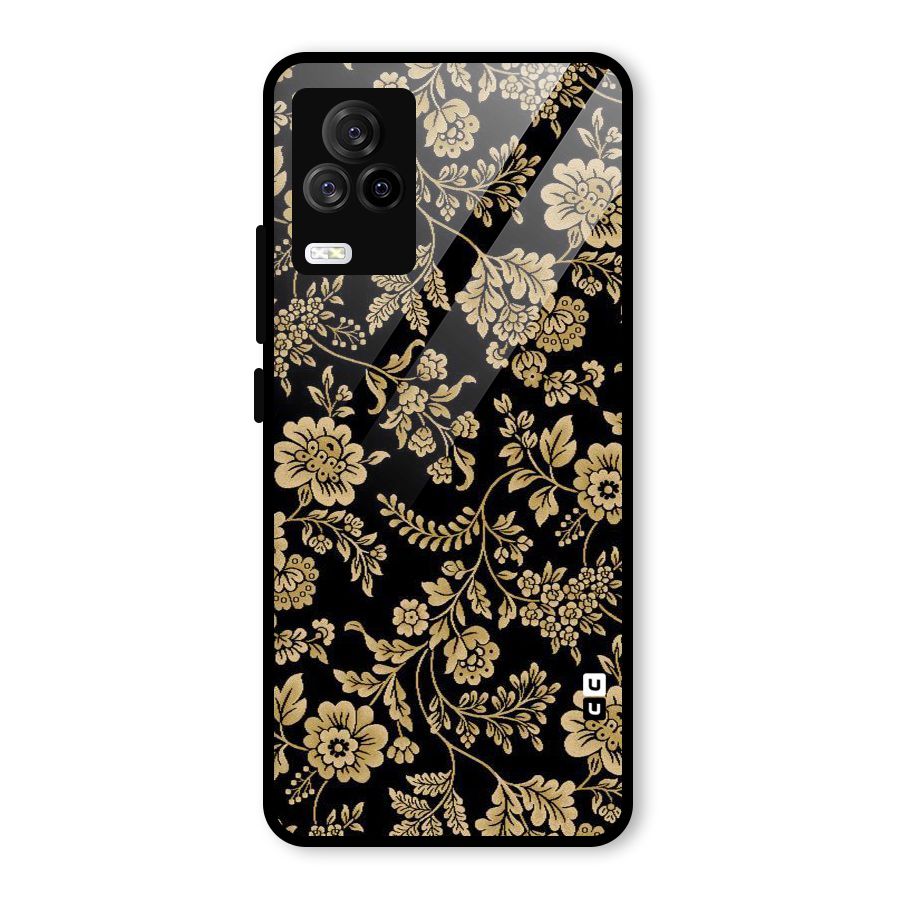 Aesthetic Golden Design Glass Back Case for Vivo iQOO 7 Legend 5G