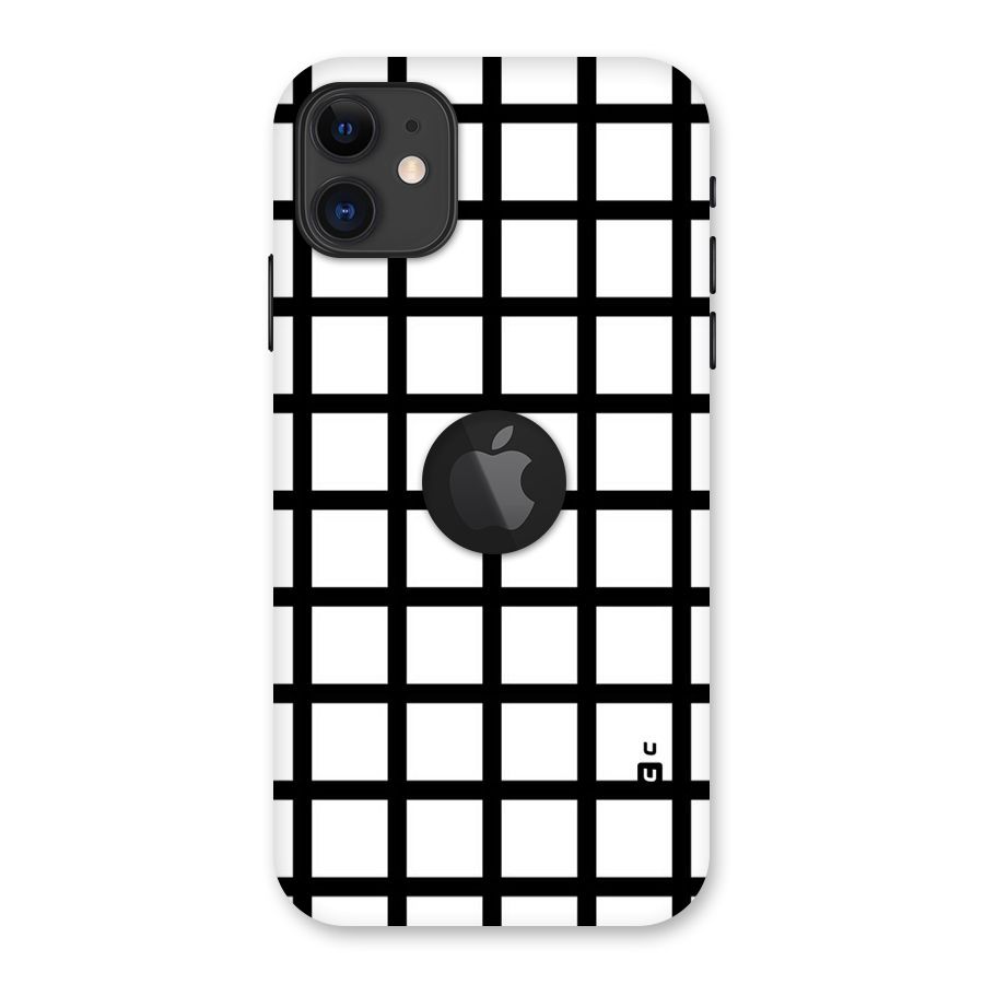 Aesthetic Grid Lines Back Case for iPhone 11 Logo Cut