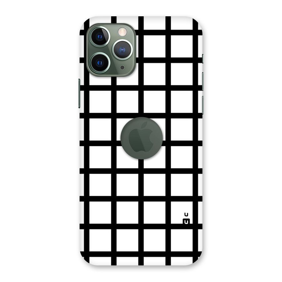 Aesthetic Grid Lines Back Case for iPhone 11 Pro Logo  Cut