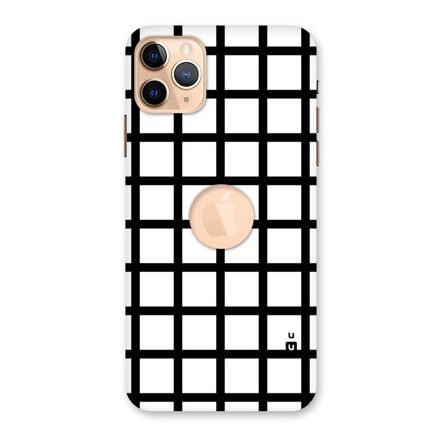 Aesthetic Grid Lines Back Case for iPhone 11 Pro Max Logo Cut