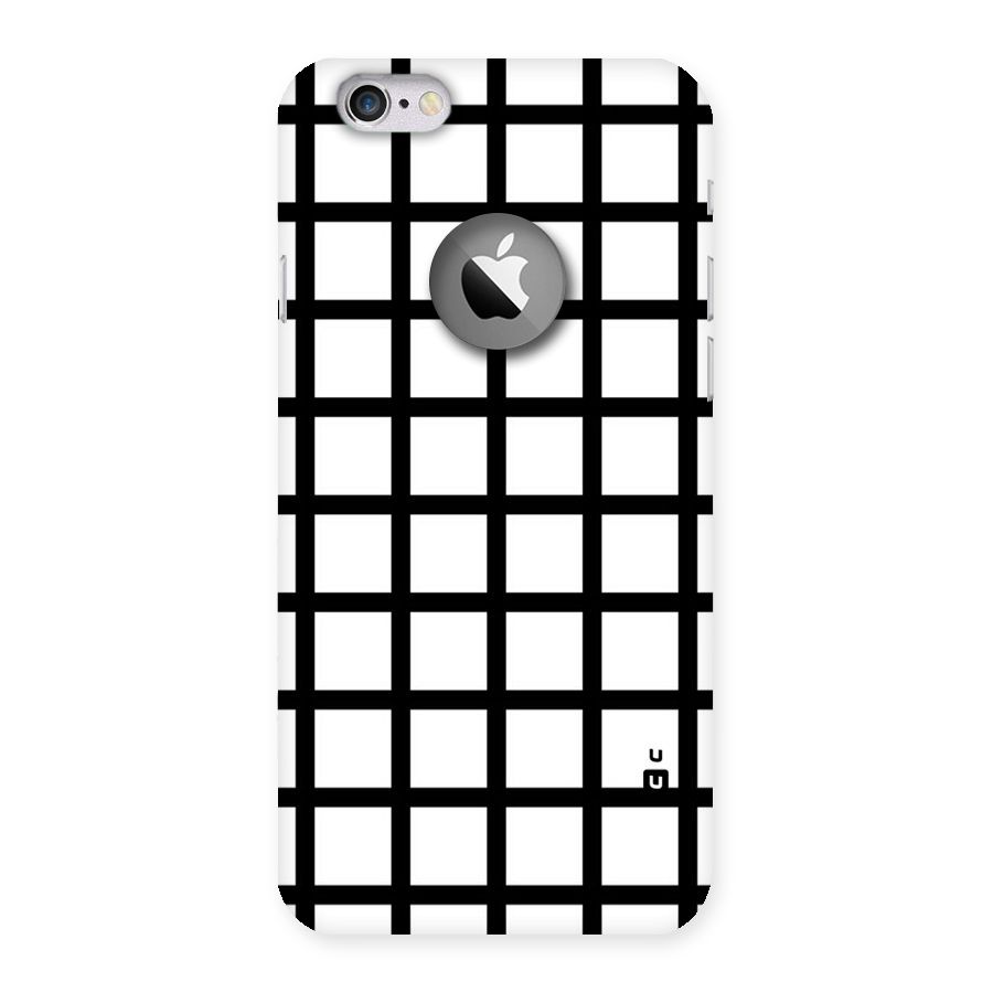 Aesthetic Grid Lines Back Case for iPhone 6 Logo Cut