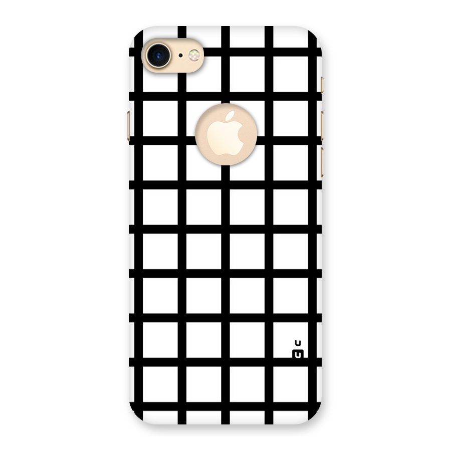 Aesthetic Grid Lines Back Case for iPhone 7 Logo Cut
