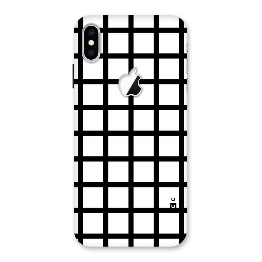 Aesthetic Grid Lines Back Case for iPhone XS Max Apple Cut