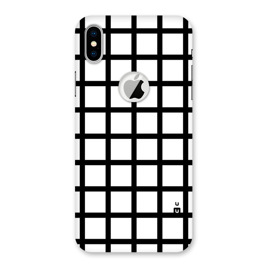 Aesthetic Grid Lines Back Case for iPhone X Logo Cut