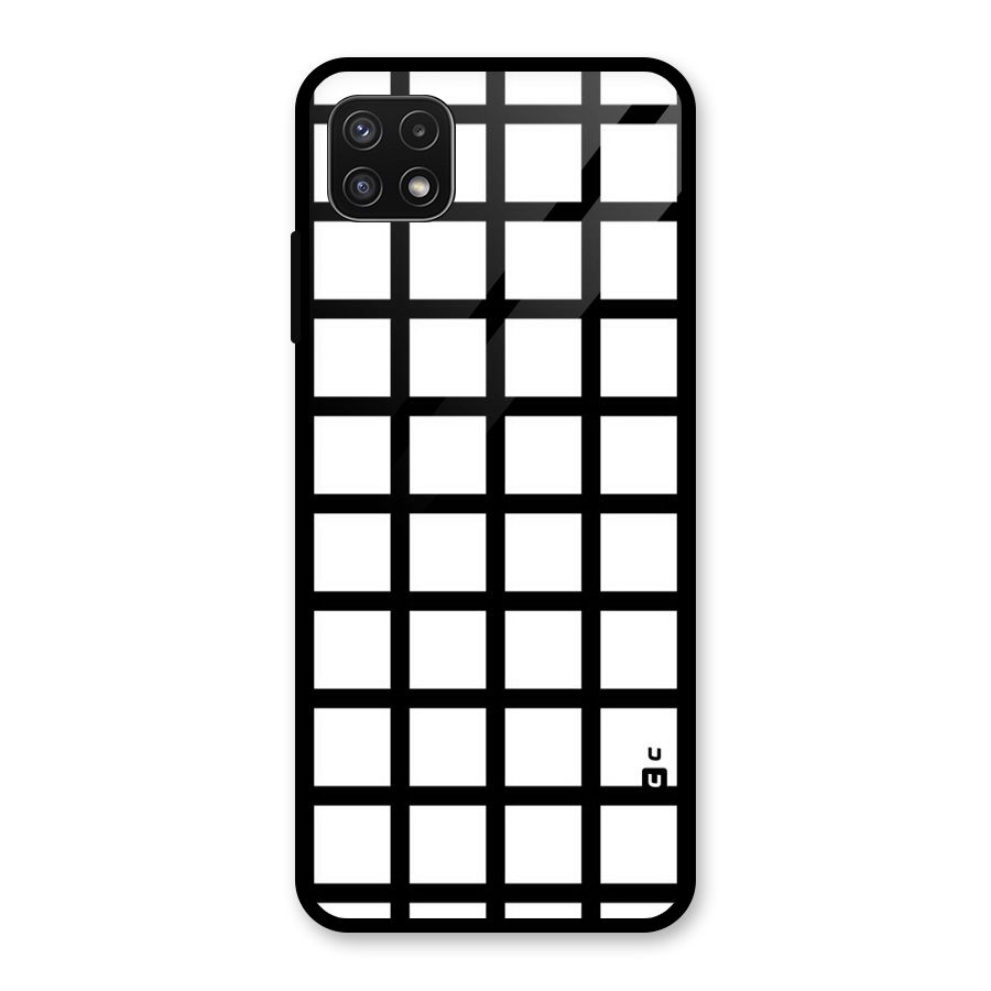 Aesthetic Grid Lines Glass Back Case for Galaxy A22 5G