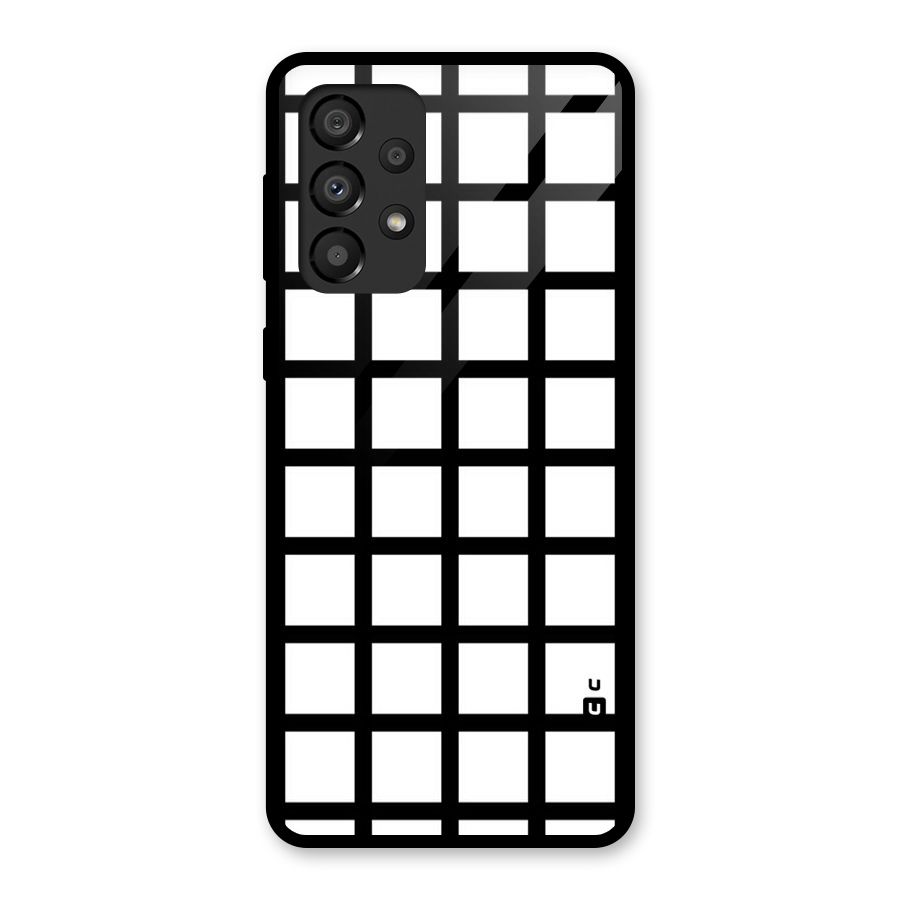 Aesthetic Grid Lines Glass Back Case for Galaxy A33 5G
