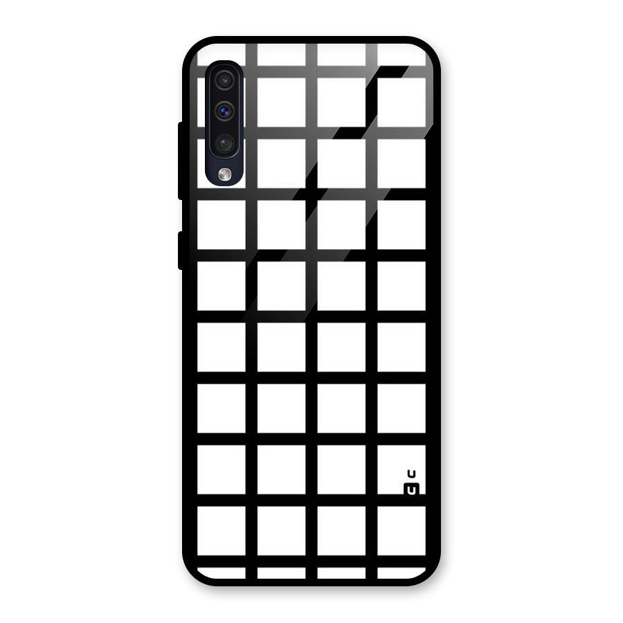 Aesthetic Grid Lines Glass Back Case for Galaxy A50s