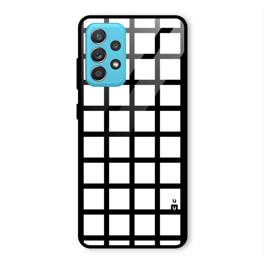Aesthetic Grid Lines Glass Back Case for Galaxy A52