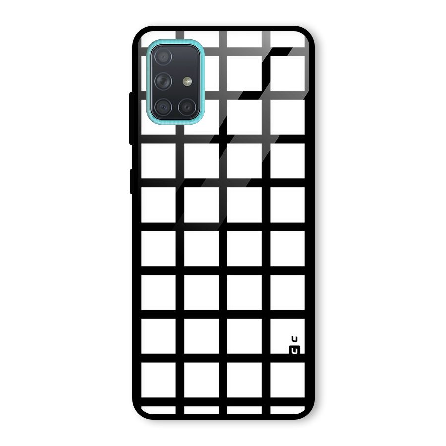 Aesthetic Grid Lines Glass Back Case for Galaxy A71
