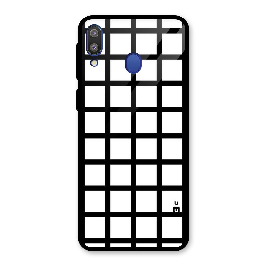 Aesthetic Grid Lines Glass Back Case for Galaxy M20