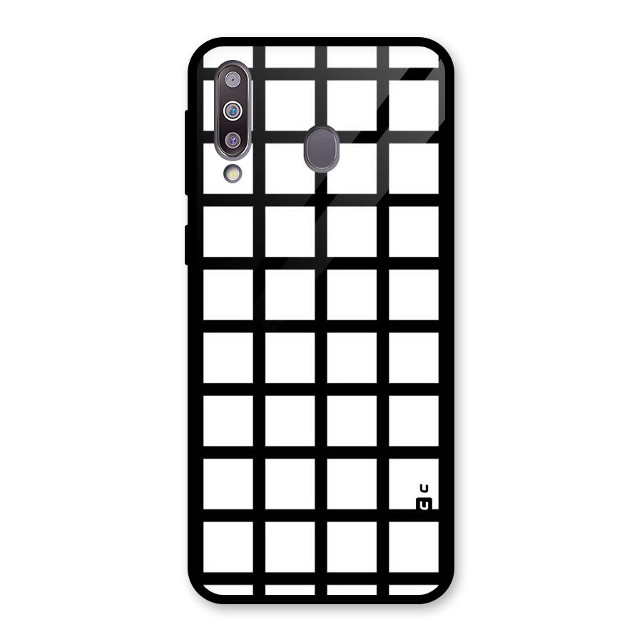 Aesthetic Grid Lines Glass Back Case for Galaxy M30