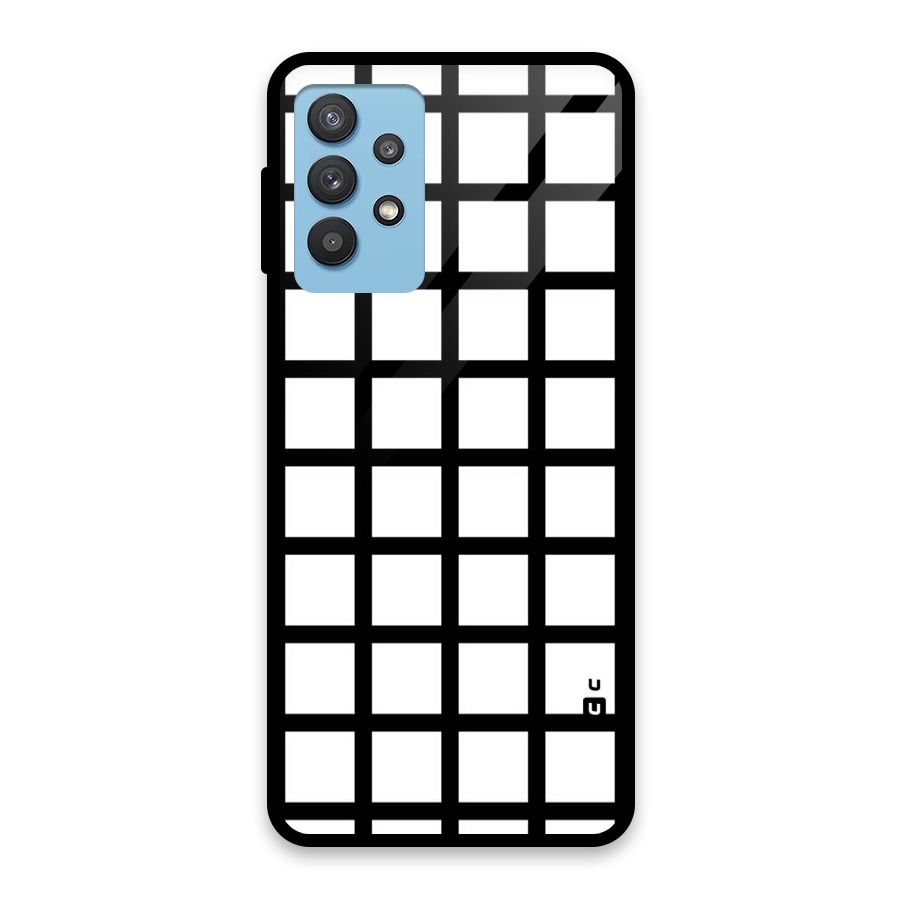 Aesthetic Grid Lines Glass Back Case for Galaxy M32 5G