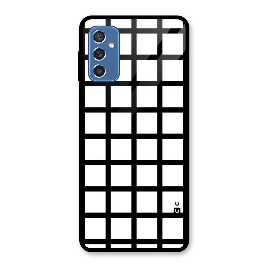 Aesthetic Grid Lines Glass Back Case for Galaxy M52 5G