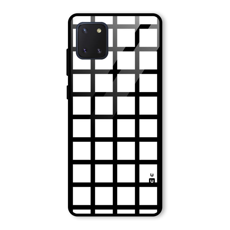 Aesthetic Grid Lines Glass Back Case for Galaxy Note 10 Lite