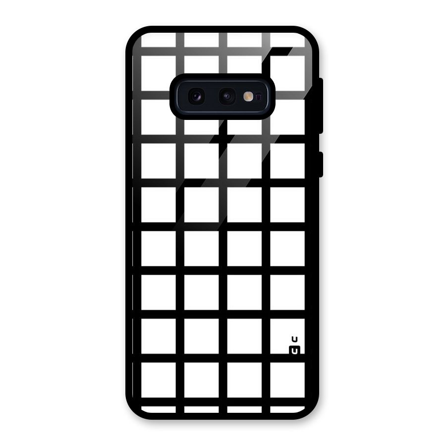 Aesthetic Grid Lines Glass Back Case for Galaxy S10e