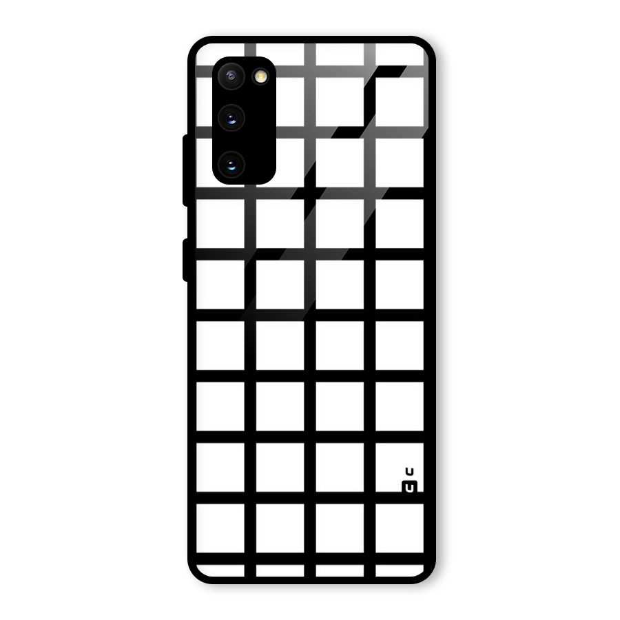 Aesthetic Grid Lines Glass Back Case for Galaxy S20 FE 5G