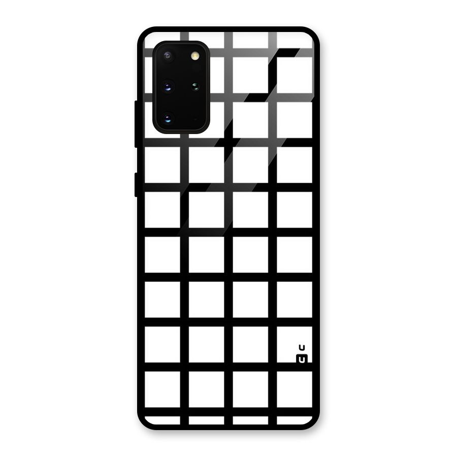 Aesthetic Grid Lines Glass Back Case for Galaxy S20 Plus