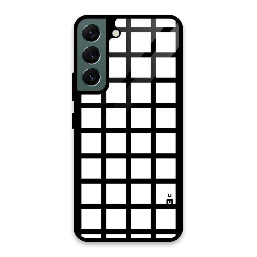 Aesthetic Grid Lines Glass Back Case for Galaxy S22 5G