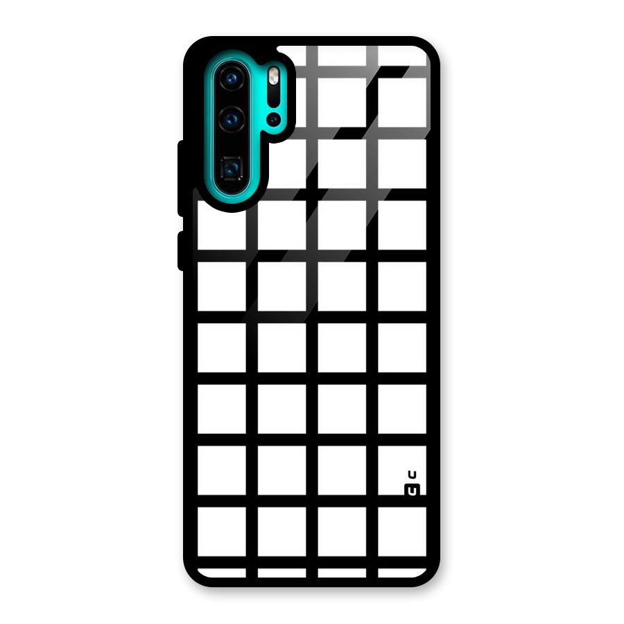 Aesthetic Grid Lines Glass Back Case for Huawei P30 Pro
