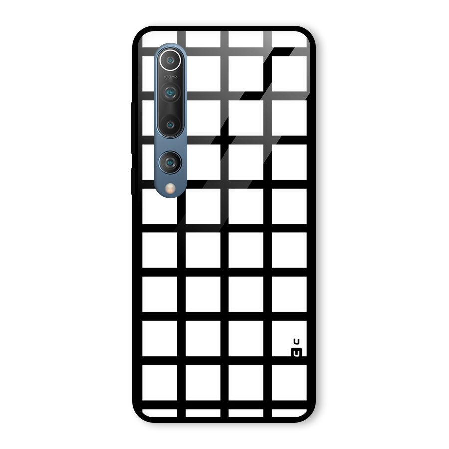 Aesthetic Grid Lines Glass Back Case for Mi 10