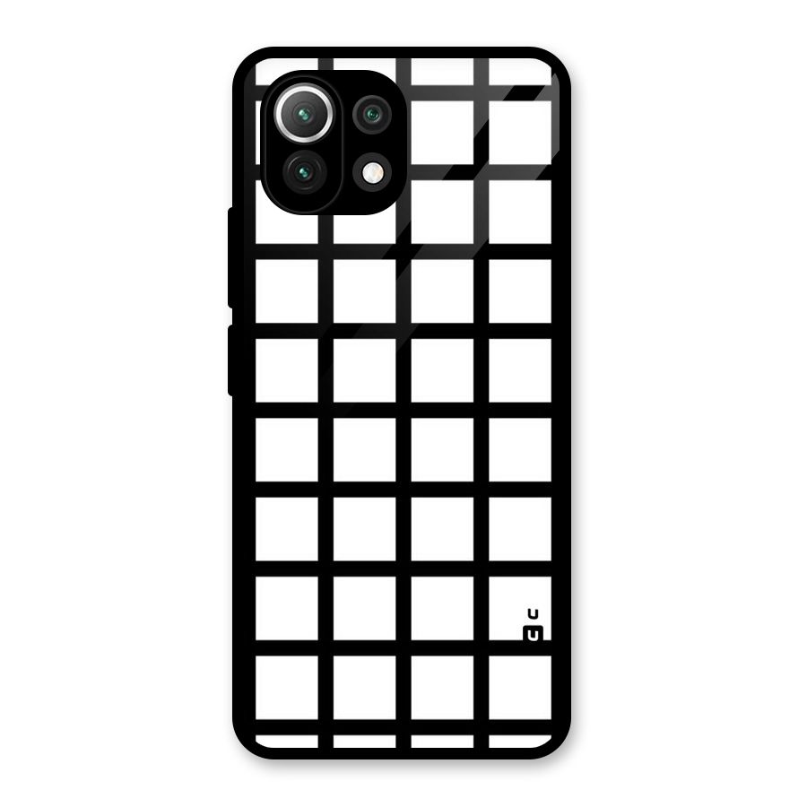 Aesthetic Grid Lines Glass Back Case for Mi 11 Lite