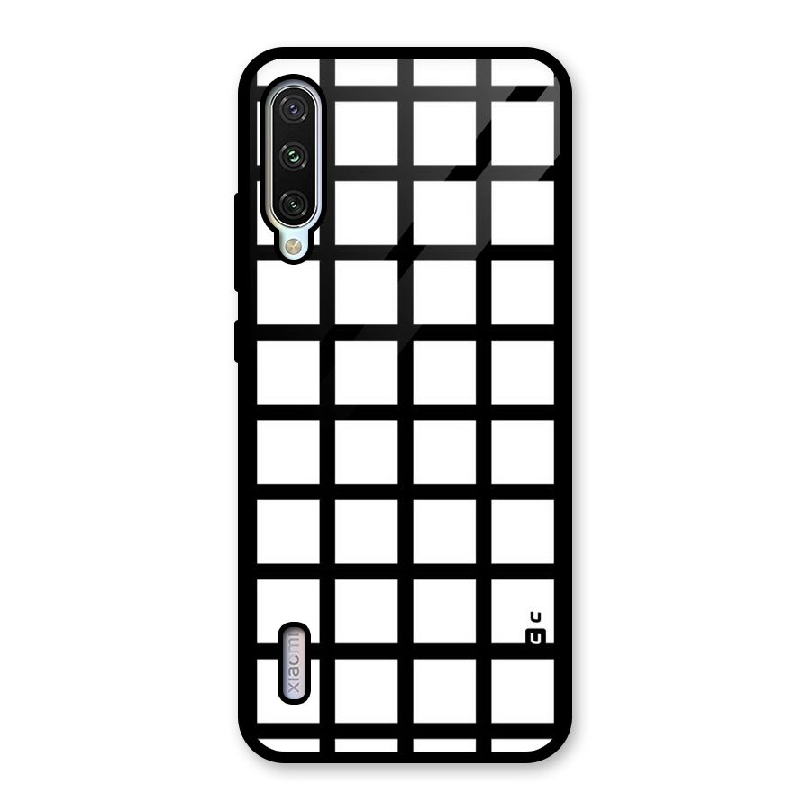 Aesthetic Grid Lines Glass Back Case for Mi A3