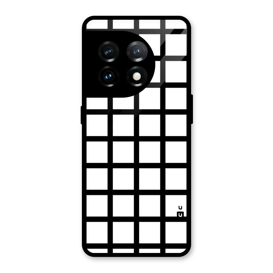 Aesthetic Grid Lines Glass Back Case for OnePlus 11