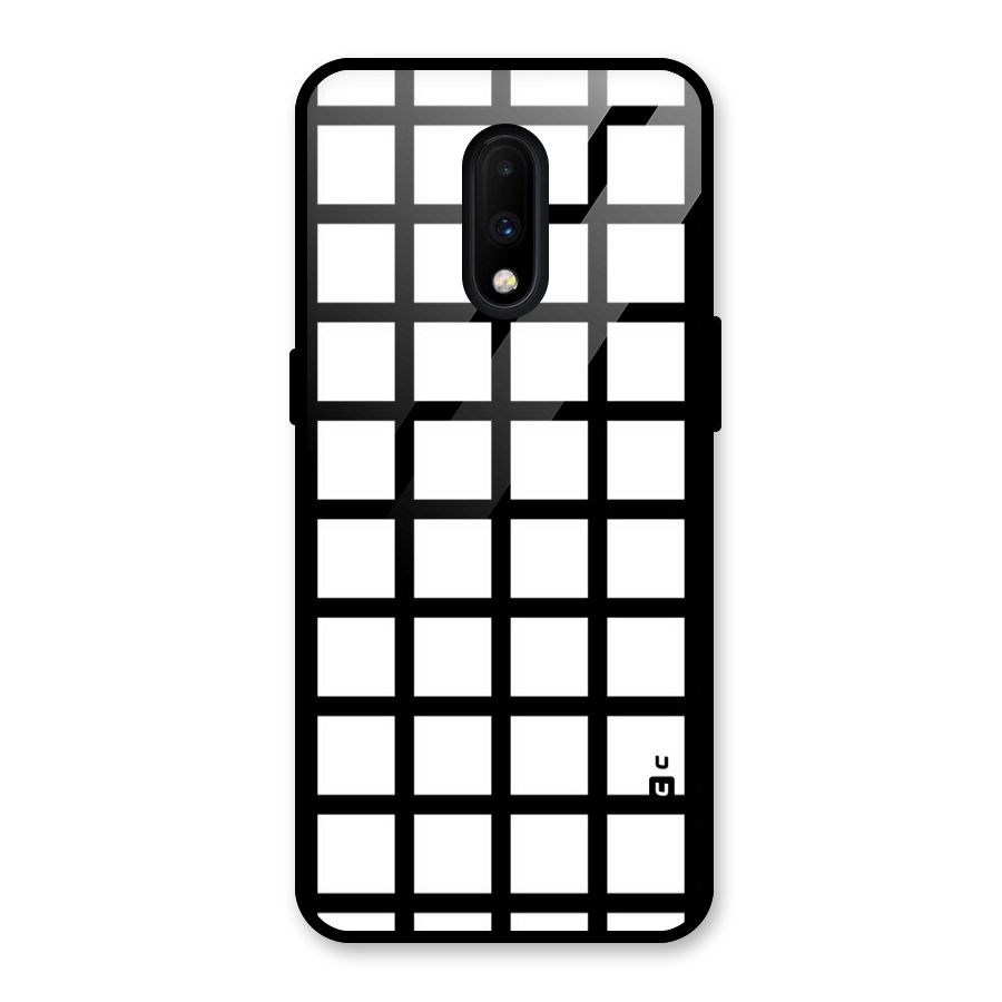 Aesthetic Grid Lines Glass Back Case for OnePlus 7