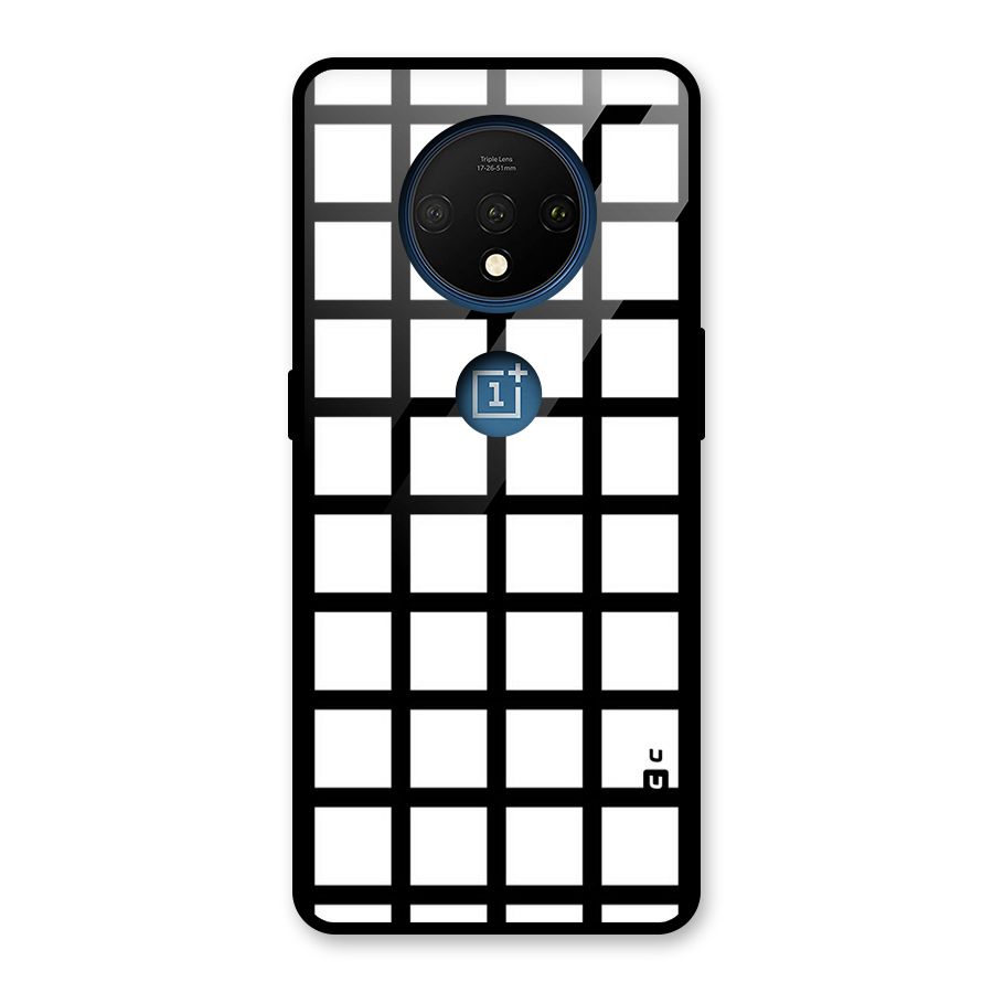 Aesthetic Grid Lines Glass Back Case for OnePlus 7T