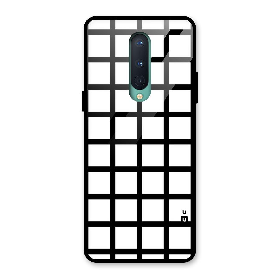 Aesthetic Grid Lines Glass Back Case for OnePlus 8