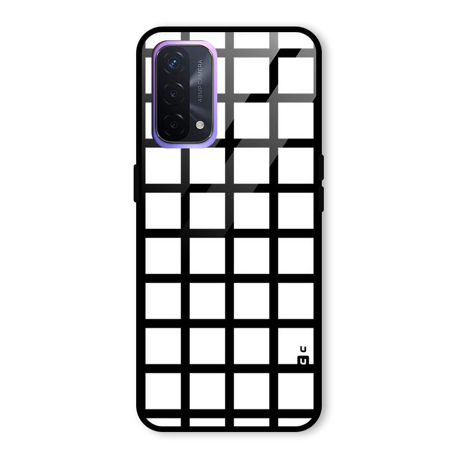 Aesthetic Grid Lines Glass Back Case for Oppo A74 5G