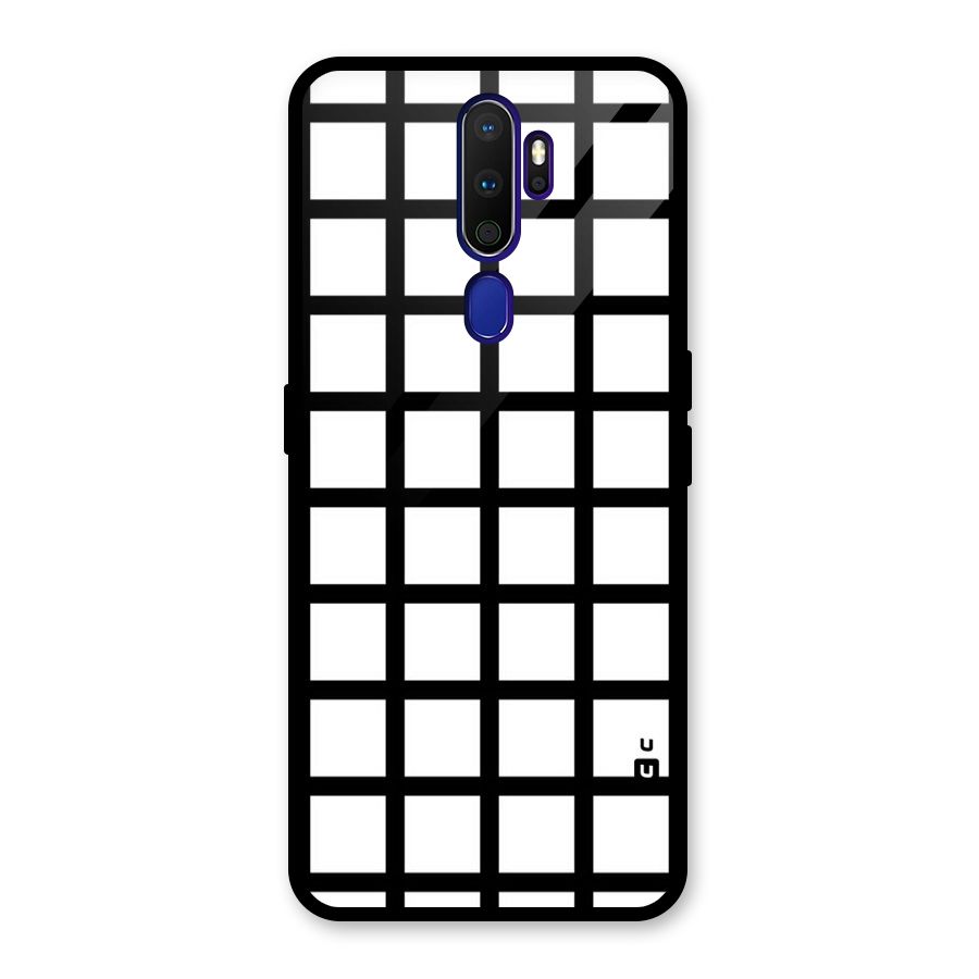 Aesthetic Grid Lines Glass Back Case for Oppo A9 (2020)