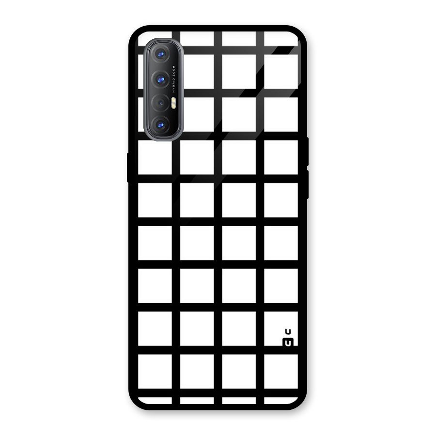 Aesthetic Grid Lines Glass Back Case for Oppo Reno3 Pro