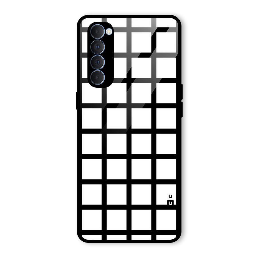 Aesthetic Grid Lines Glass Back Case for Oppo Reno4 Pro