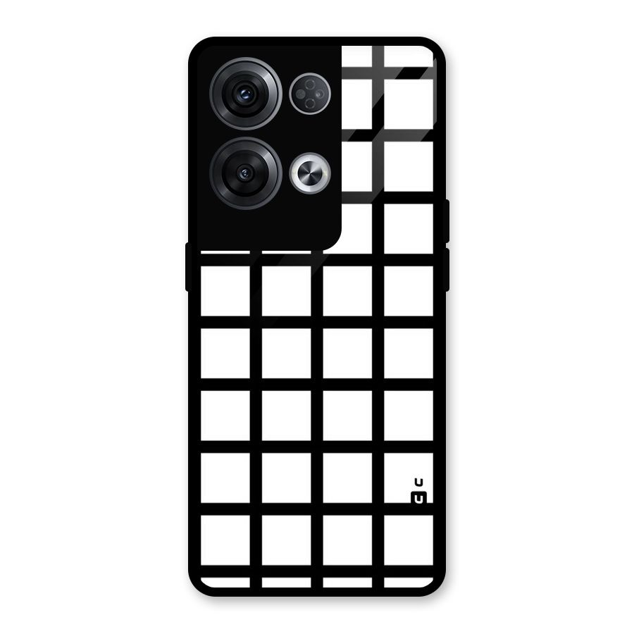 Aesthetic Grid Lines Glass Back Case for Oppo Reno8 Pro 5G