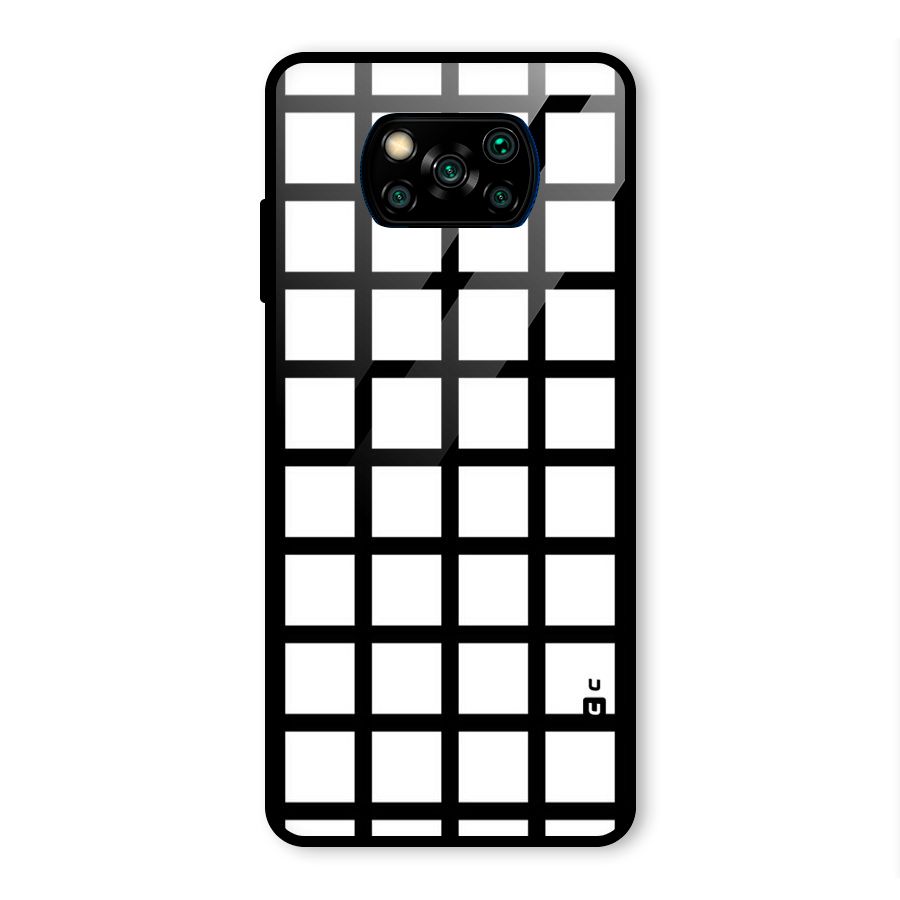 Aesthetic Grid Lines Glass Back Case for Poco X3 Pro