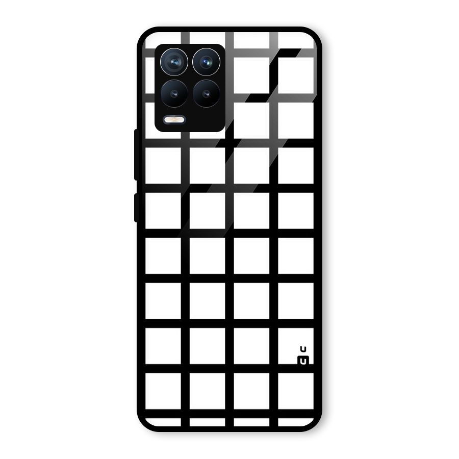 Aesthetic Grid Lines Glass Back Case for Realme 8 Pro