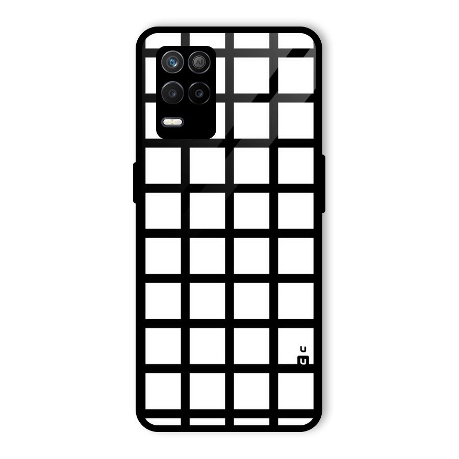 Aesthetic Grid Lines Glass Back Case for Realme 9 5G